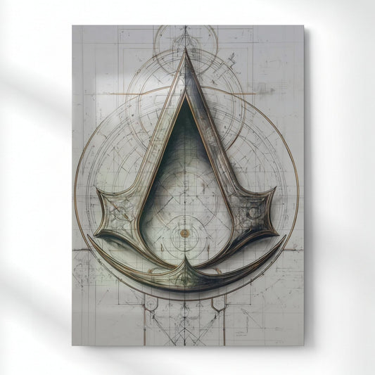 Assassin’s Creed Symbol Artwork Metal Poster | Aesthetic Pop Art Wall Decor & Painting