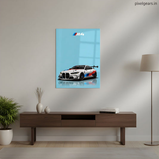 BMW M4 GT3 Performance Metal Poster | Aesthetic Pop Art Wall Decor & Painting