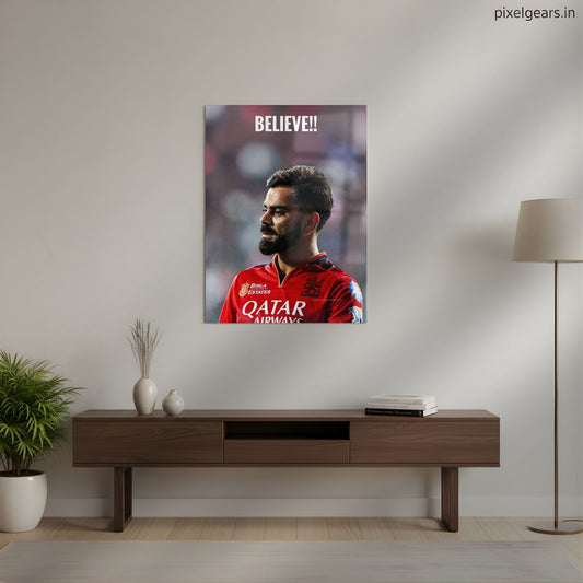 Believe! Rise, Fight, Repeat Quote Metal Poster | Aesthetic Pop Art Wall Decor & Painting