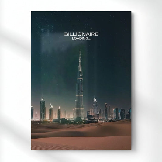 Billionaire Loading Metal Poster | Aesthetic Pop Art Wall Decor & Painting