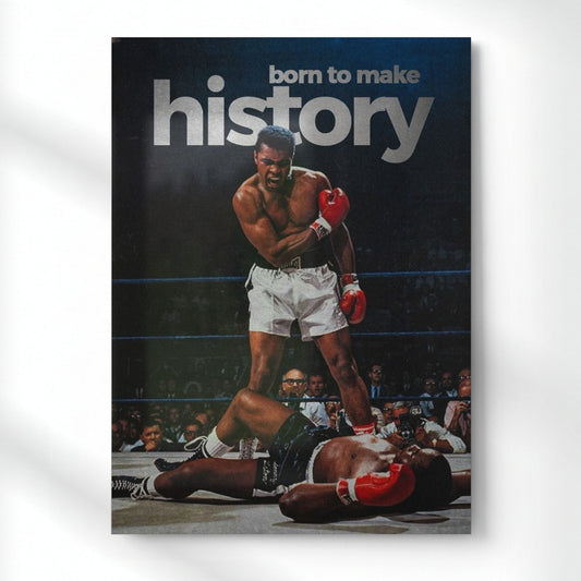 Born to Make History Iconic Victory Metal Poster | Aesthetic Pop Art Wall Decor & Painting