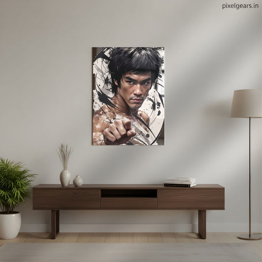 Bruce Lee One Inch Punch Metal Poster | Aesthetic Pop Art Wall Decor & Painting