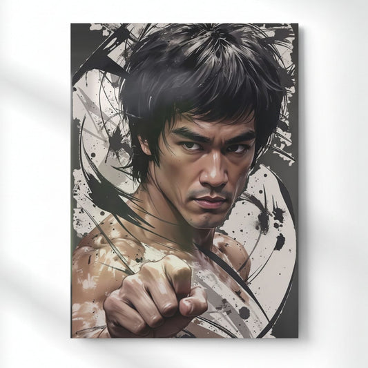 Bruce Lee One Inch Punch Metal Poster | Aesthetic Pop Art Wall Decor & Painting