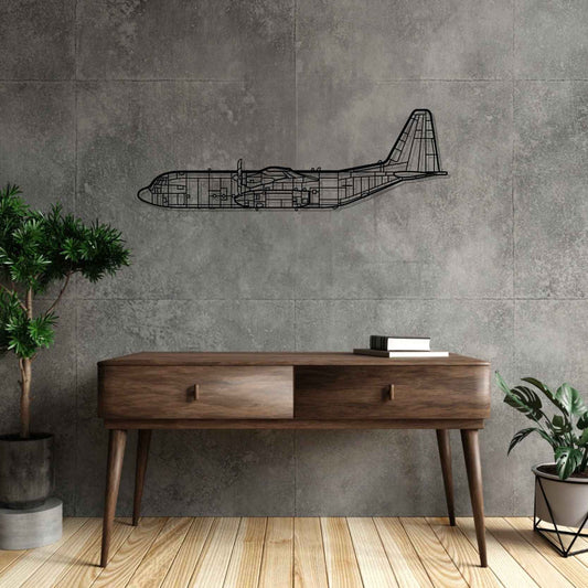 C-130 Hercules Silhouette  Metal Gun Silhouette Wall Art