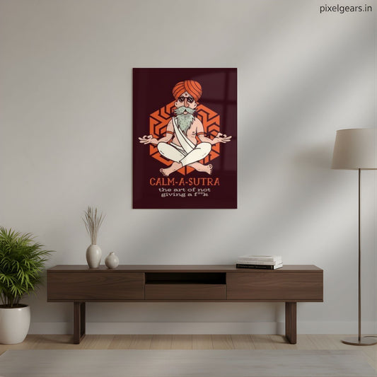 CALM-A-SUTRA Metal Poster | Aesthetic Pop Art Wall Decor & Painting