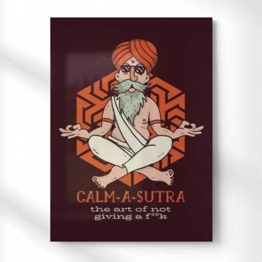 CALM-A-SUTRA Metal Poster | Aesthetic Pop Art Wall Decor & Painting