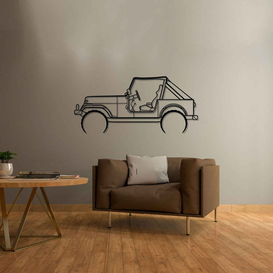 Jeep CJ-7 1980 Metal Wall Art Car Silhouette | Personalized Car Gift For Men - PixelGears