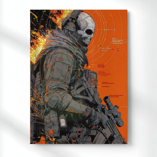 COD Ghost Soldier Metal Poster | Aesthetic Pop Art Wall Decor & Painting