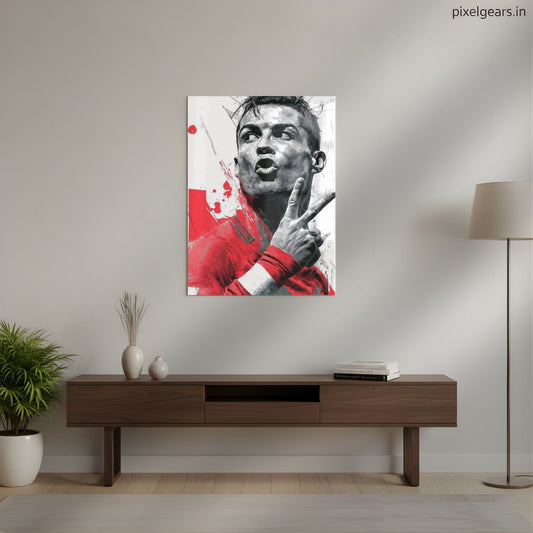 CR7 Siuuu Iconic Pose Metal Poster | Aesthetic Pop Art Wall Decor & Painting