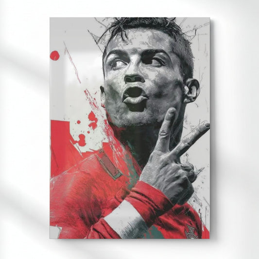 CR7 Siuuu Iconic Pose Metal Poster | Aesthetic Pop Art Wall Decor & Painting