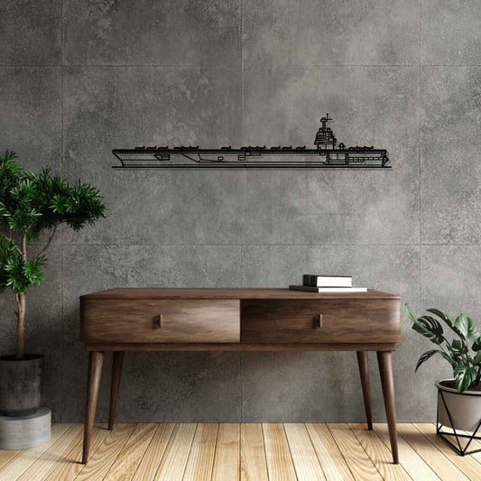 CVN-78 USS Gerald R Silhouette  Metal Gun Silhouette Wall Art