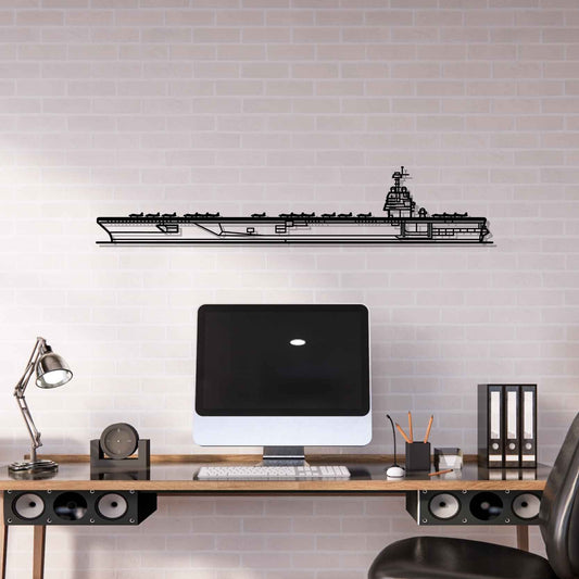 CVN-78 USS Gerald R Silhouette  Metal Gun Silhouette Wall Art