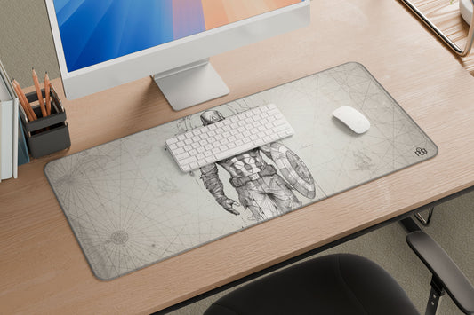 Captain America Grey LineArt - XXL and XXXXL Mouse Pad - PixelGears