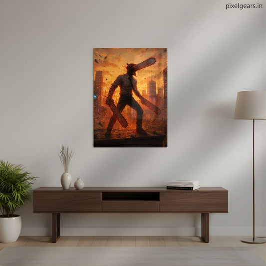 Chainsaw Man Devil Form Metal Poster | Aesthetic Pop Art Wall Decor & Painting