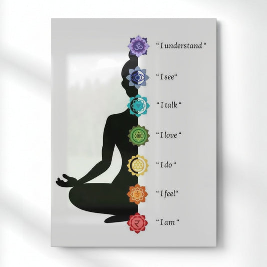 Chakra Energy Flow Quote Metal Poster | Aesthetic Pop Art Wall Decor & Painting