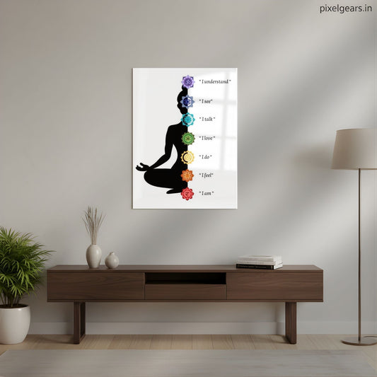 Chakra Energy Flow Quote Metal Poster | Aesthetic Pop Art Wall Decor & Painting
