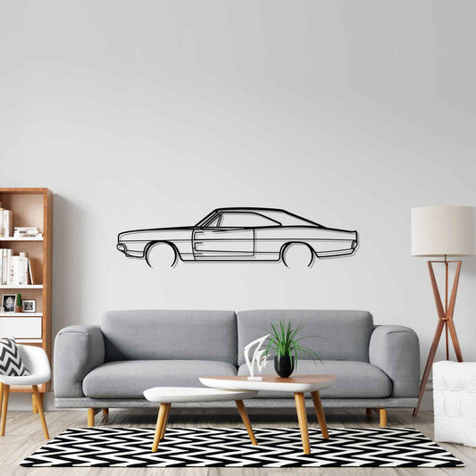 Charger 1969 Metal Wall Art Car Silhouette | Personalized Car Gift For Men - PixelGears
