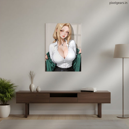 Chic Anime Woman Metal Poster | Aesthetic Pop Art Wall Decor & Painting