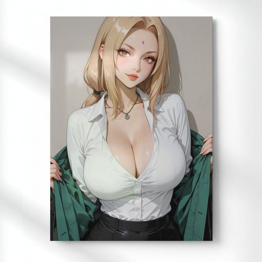 Chic Anime Woman Metal Poster | Aesthetic Pop Art Wall Decor & Painting