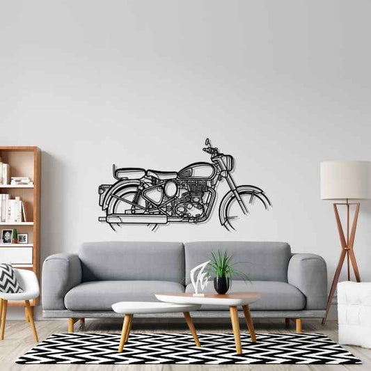 Classic 500 Metal Wall Art Bike Silhouettes | Wall Decor | Gift For Men - Pixelgears