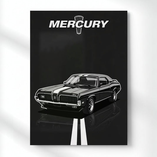 Classic Cougar Vector Metal Poster | Aesthetic Pop Art Wall Decor & Painting