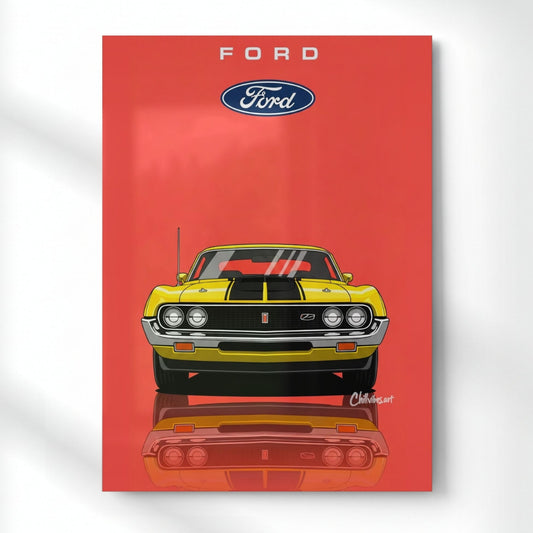Classic Ford Cobra Metal Poster | Aesthetic Pop Art Wall Decor & Painting