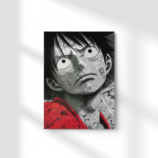 Comic Collage Luffy Metal Poster | Aesthetic Pop Art Wall Decor & Painting