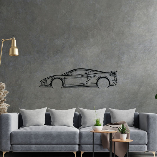 Chevrolet Corvette C8 Z06 Metal Wall Art Car Silhouette | Personalized Car Gift For Men - PixelGears
