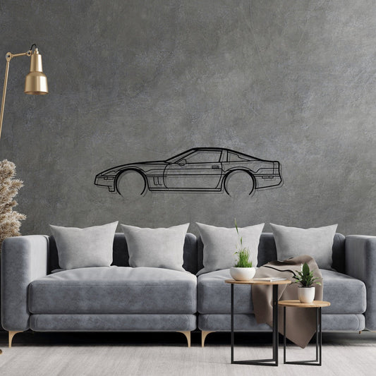 Chevrolet Corvette C4 Metal Wall Art Car Silhouette | Personalized Car Gift For Men - PixelGears