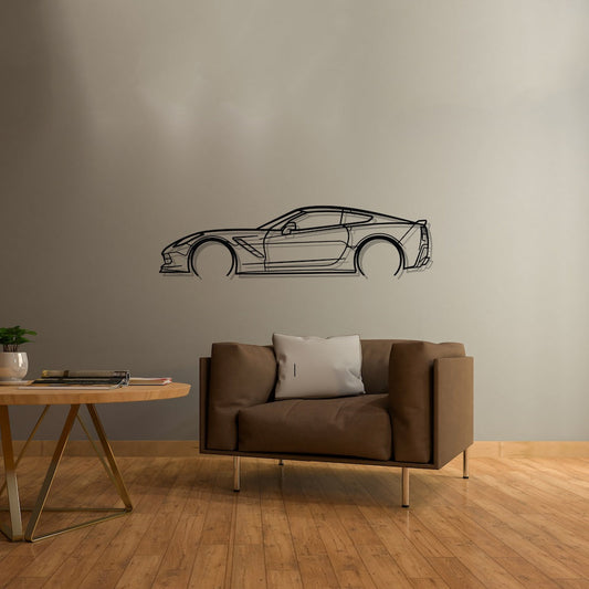 Chevrolet Corvette C7 Metal Wall Art Car Silhouette | Personalized Car Gift For Men - PixelGears