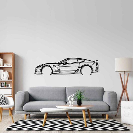 Chevrolet Corvette C7 Z06 Metal Wall Art Car Silhouette | Personalized Car Gift For Men - PixelGears