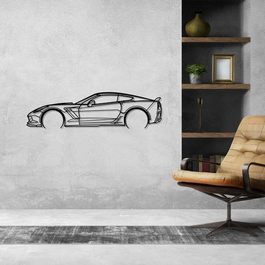 Chevrolet Corvette C7 Z06 Metal Wall Art Car Silhouette | Personalized Car Gift For Men - PixelGears