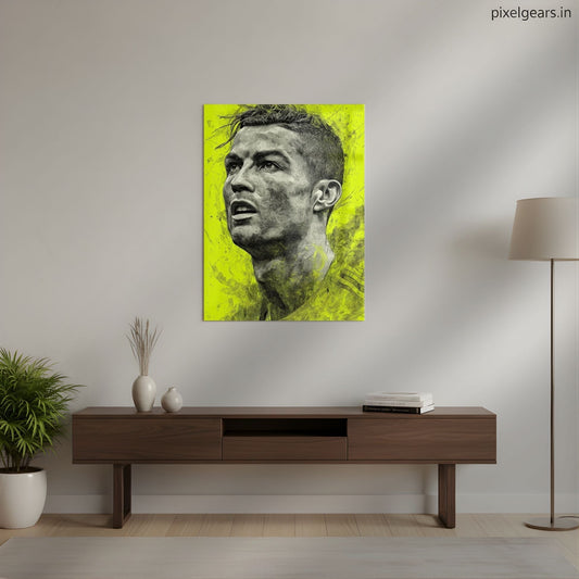 Cristiano illustration Metal Poster | Aesthetic Pop Art Wall Decor & Painting