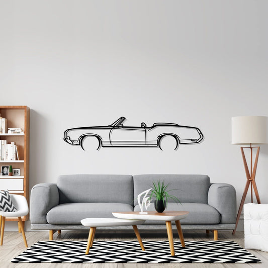 Cutlass Convertible 1972 Metal Wall Art Car Silhouette | Personalized Car Gift For Men - PixelGears