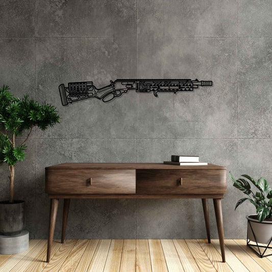 Dark 336 Silhouette  Metal Gun Silhouette Wall Art