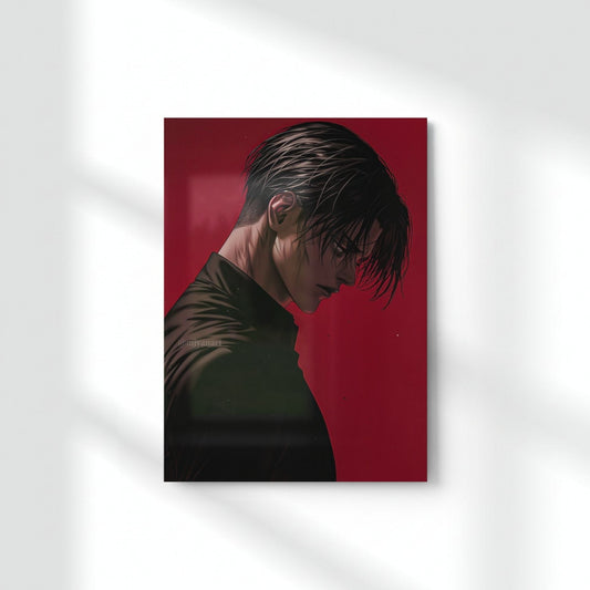 Dark Aesthetic Levi Ackerman Metal Poster | Aesthetic Pop Art Wall Decor & Painting