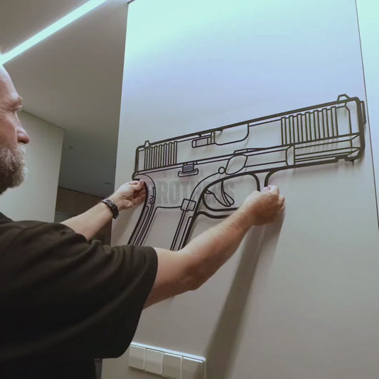 Desert Eagle -50 AE Front Silhouette Metal Gun Silhouette Wall Art