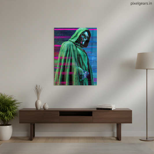 Doctor Doom Glitch Effect Metal Poster | Aesthetic Pop Art Wall Decor & Painting