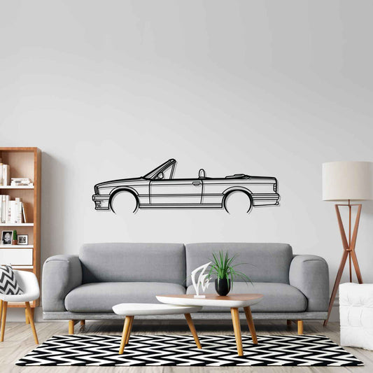 BMW E30 Convertible Metal Wall Art Car Silhouette | Personalized Car Gift For Men - PixelGears