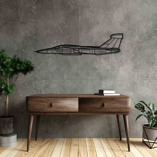 EF-111A Raven Silhouette Metal Gun Silhouette Wall Art