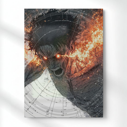 Eren The Attack Titan Metal Poster | Aesthetic Pop Art Wall Decor & Painting