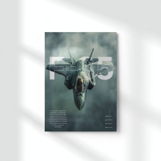 F-35 Lightning II Jet Metal Poster | Aesthetic Pop Art Wall Decor & Painting