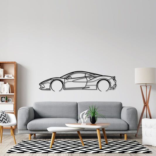 Ferrari F8 Tributot Metal Wall Art Car Silhouette | Personalized Car Gift For Men - PixelGears