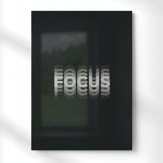 FOCUS Motivational Wall Art Metal Poster | Aesthetic Pop Art Wall Decor & Painting