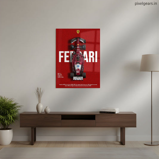 Ferrari F1 Top View Metal Poster | Aesthetic Pop Art Wall Decor & Painting