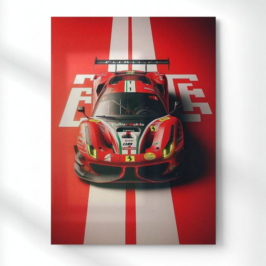 Ferrari: Racing legend Metal Poster | Aesthetic Pop Art Wall Decor & Painting