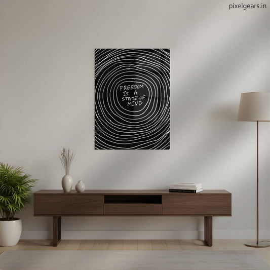 Freedom Mindset Inspirational Metal Poster | Aesthetic Pop Art Wall Decor & Painting