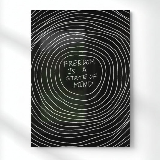 Freedom Mindset Inspirational Metal Poster | Aesthetic Pop Art Wall Decor & Painting