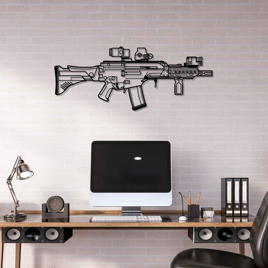 G36KA4 Silhouette    Metal Gun Silhouette Wall Art