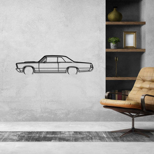 Pontiac GTO 1965 Metal Wall Art Car Silhouette | Personalized Car Gift For Men - PixelGears